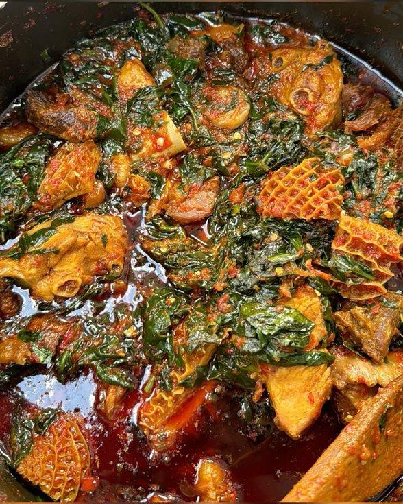 Eforiro with assorted meat