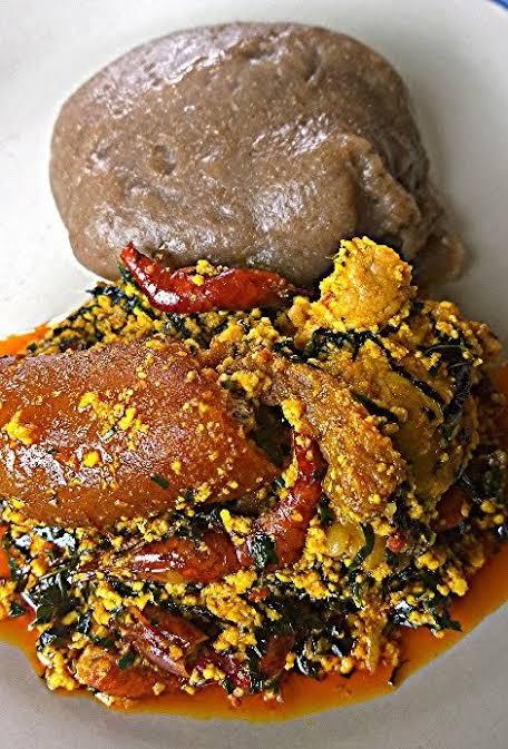 Amala and Egusi with Chicken