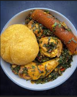 Eba & Efo with Chicken and Beef