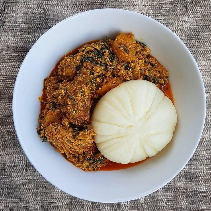 Poundo and Egusi with Chicken